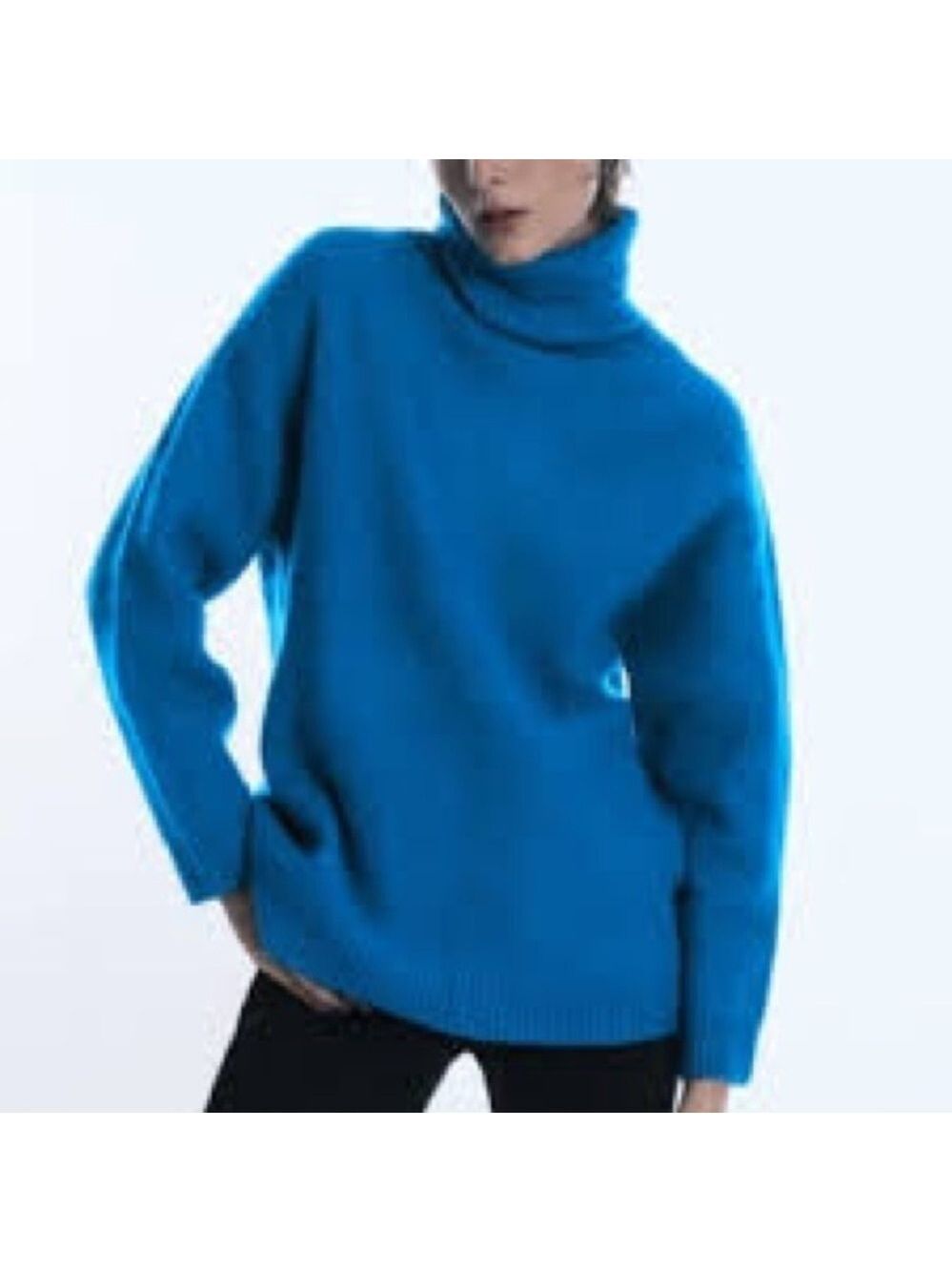 NWOT Zara  Blue Turtle Neck Sweater Sz Medium